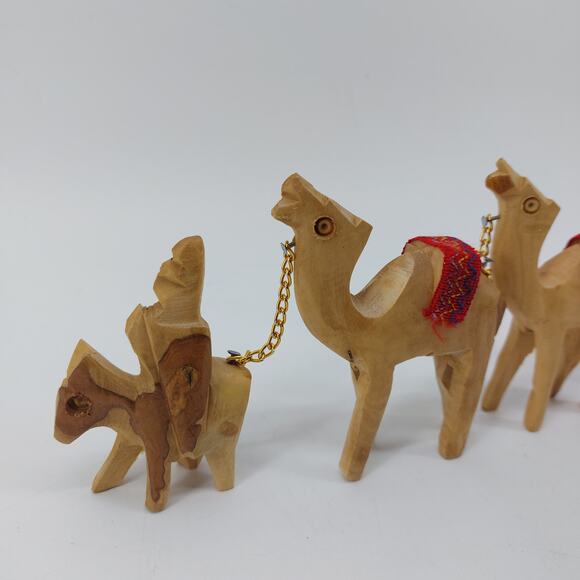 Nativity Donkey Camels Olive Wood Holy Land Figures Carved - Picture 6 of 16